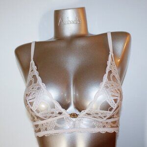 Aubade Paris Sample My Desire Beige Bra 1 with Gold-Tone Jewel 34B